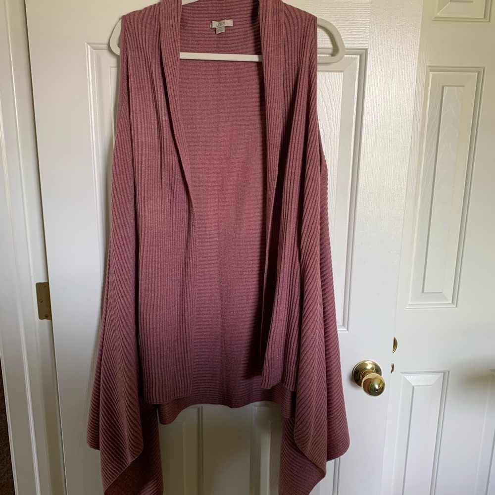 LOFT Sleeveless Open Waterfall Cardigan/Vest